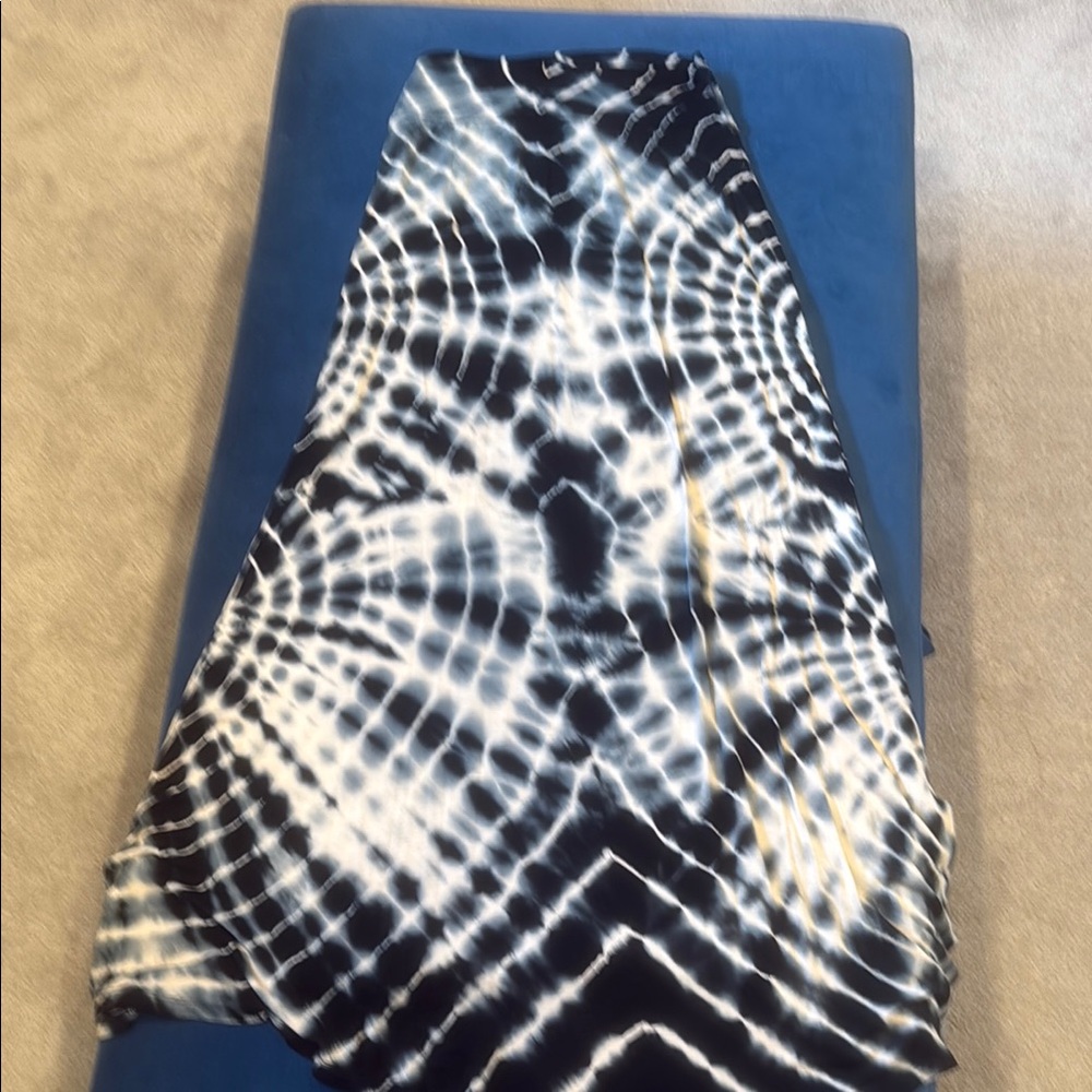 Tie-Dye Maxi Skirt - Blues & Off-White